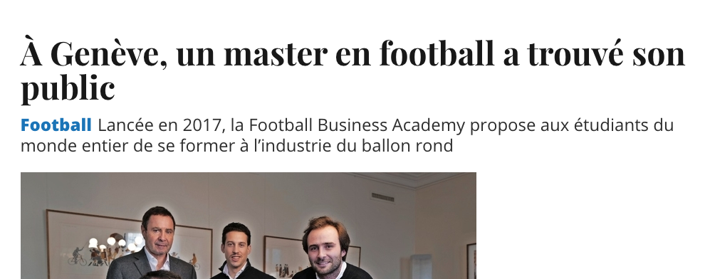 La Tribune - Master in Football Business