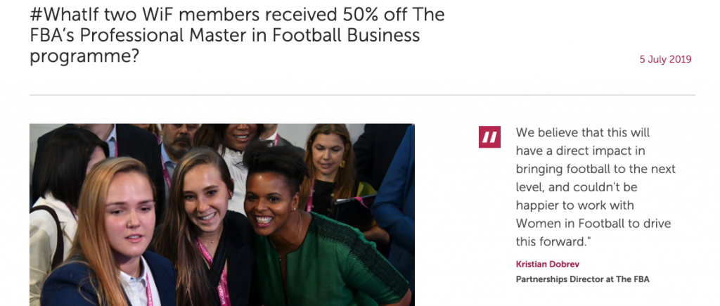 FBA Candidates Networking Women in Football Pledge