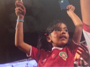 Pooja supporting her team at 2015 Fifa Women World Cup
